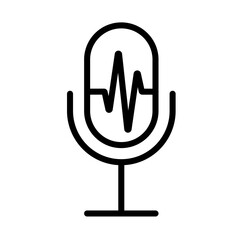 Poster - microphone with audio wave sign