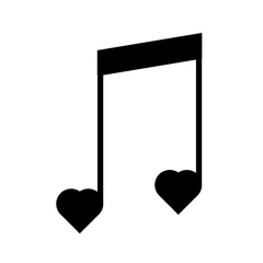 Aufkleber - music notes with heart symbol