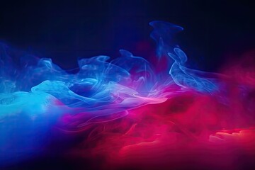 Poster - colorful smoke in motion on a black background. Generative AI