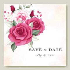 Wall Mural - Elegant floral template wedding card