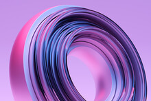 Abstract Geometric Simple Primitive Shape,  Putplr   Disk  On A   Purple  Background, 3D Rendering