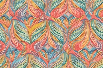 Canvas Print - vibrant and dynamic abstract pattern with flowing lines. Generative AI