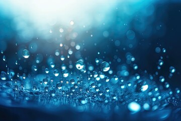 Poster - close-up water droplets on a surface. Generative AI