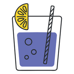 Poster - cocktail with straw