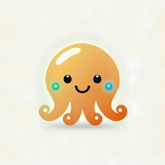 Poster - Cute Octopus Logo. Generative AI