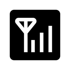 Poster - Square mobile radio antenna icon. Vector.