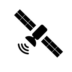 Poster - Space satellite and radio waves. Satellite communication. Vector.