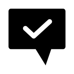 Poster - Check mark balloon silhouette icon. Vector.
