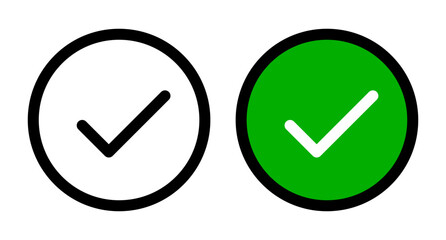 Poster - Simple round checkbox icon set. Vector.