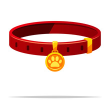 Red Dog Collar Vector Isolated Illustration