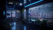 © Jayson Hawley - Skyline View Cyberpunk Apartment