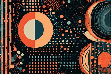 Poster - colorful abstract background with overlapping circles. Generative AI