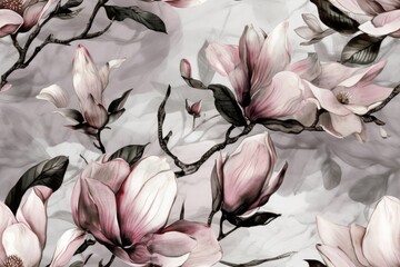 Wall Mural - pink flowers on a white background. Generative AI