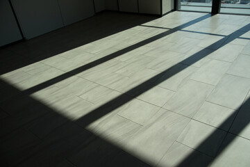 Canvas Print - Sunlight floor and pillar shade inside house on sunny day