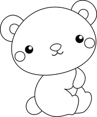  a vector of a cute bear in black and white coloring
