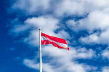 Austria National Flag Waving In The Wind