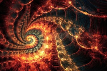 Fototapete - digitally created spiral pattern. Generative AI