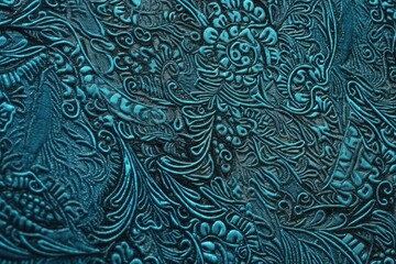 Wall Mural - close-up view of a bright blue fabric texture. Generative AI