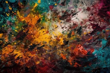 Poster - vibrant and colorful painting. Generative AI