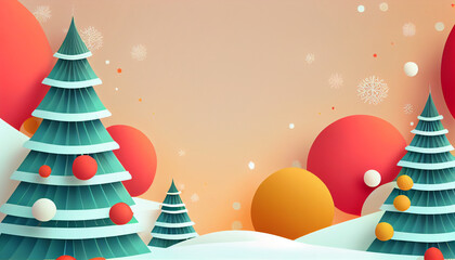 Wall Mural - Abtrabs background illustration christmas festival. Generative AI