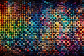 Poster - vibrant background made up of various sized squares in different colors. Generative AI
