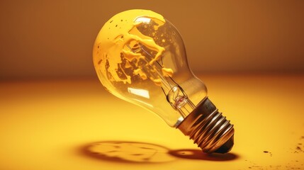 Poster - Digital illustration about light bulb. Generative AI