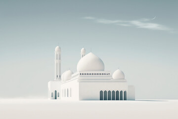 3D depiction of stunning mosque architecture designed for the Ramadan season.