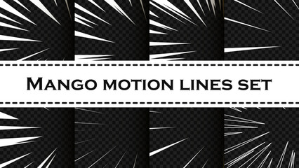 Wall Mural - set of explosion motion effects or explosion frame in mango style. speed lines as manga comic effect