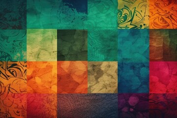 Poster - colorful square pattern background. Generative AI