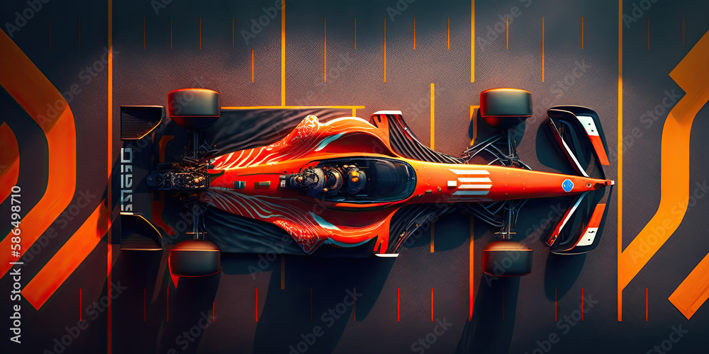 Potrait Racing Game Aerial overhead view of a car racing game - Generative AI Stock ...
