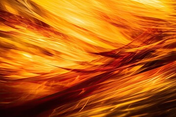 Poster - close-up view of a blazing fire with yellow and red flames. Generative AI