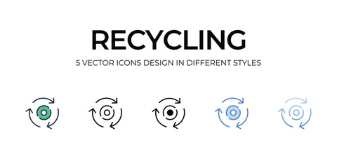 Sticker - Recycling icon. Suitable for Web Page, Mobile App, UI, UX and GUI design.