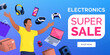 © elenabsl - Electronics sale banner with devices