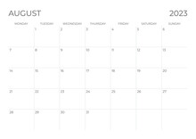 Calendar August 2023 Start From Monday