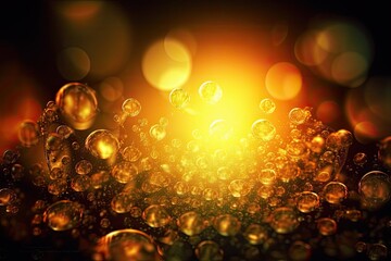 Poster - colorful bubbles floating in the air. Generative AI