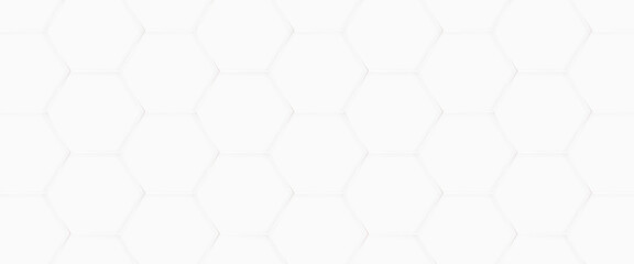 Poster - Abstract geometric hexagon white and gray color background. Computer digital drawing, background with hexagons, abstract background with lines, modern Abstract vector illustration. Poster, wallpaper.