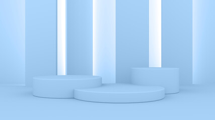 3d render of minimal geometric background, podiums for product presentation