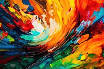 Poster - vibrant and colorful painting with a mix of hues and tones. Generative AI