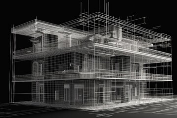 Poster - modern house design with multiple windows and natural lighting. Generative AI