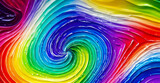 Fototapeta Na ścianę - In the picture we can see dense waves with intense colors that resemble oil paints. These waves seem almost seamless and follow one another in a rhythmic fashion..Generative AI