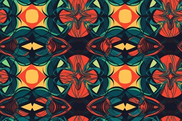 Poster - vibrant abstract background with an array of unique shapes and colors. Generative AI