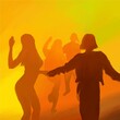 © Bellollage - group of dancing people silhouettes in a club or at a party