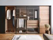 Dressing room in a modern style, minimalist design, copy space. Images for the website.