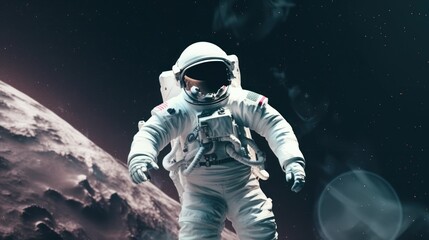 Wall Mural - Space suits isolated on space background.  Ai generated.