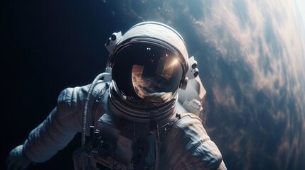 Wall Mural - Space suits isolated on space background.  Ai generated.