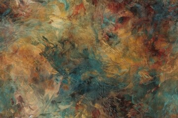 Poster - vibrant, abstract painting filled with a multitude of colors and shapes. Generative AI