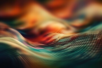 Poster - powerful wave in the ocean with blue tones and texture. Generative AI