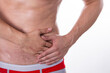 © vladorlov - Health problems. Man and pain. White background.