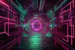 © ADDICTIVE STOCK - Futuristic Metaverse Tunnel with Polygon Shapes and Circuit Boards. Generative AI