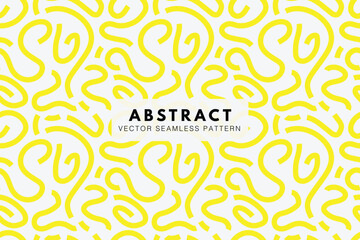 Wiggly yellow lines on a white background seamless repeating pattern